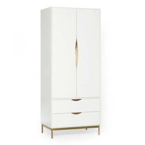 Armoire 2 Portes Design "Kobe" 195cm Blanc