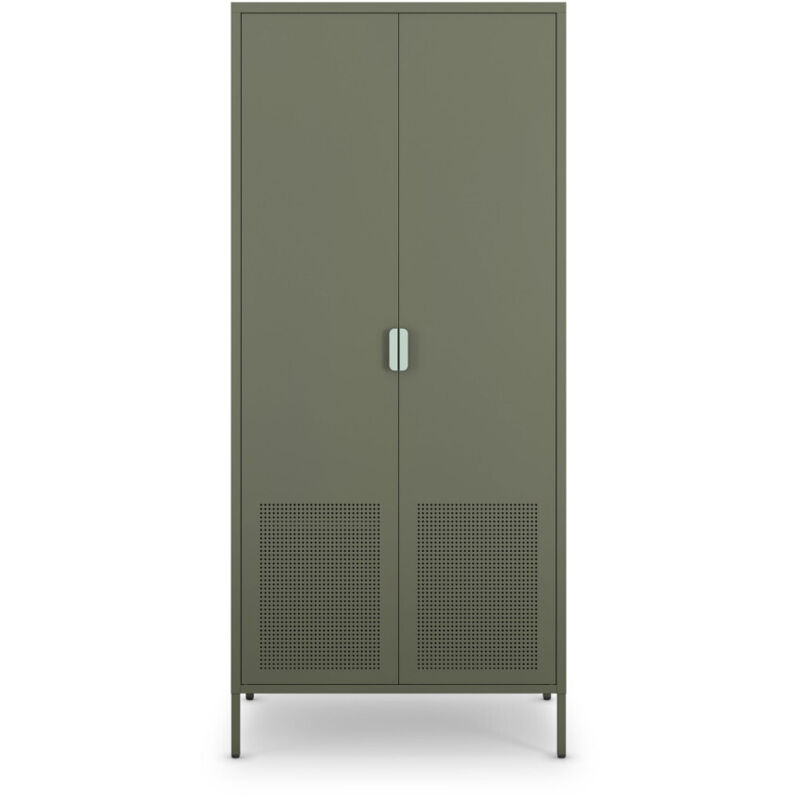Armoire 2 portes en métal H180cm - Vert - Adel