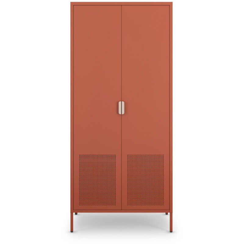 Armoire 2 portes en métal H180cm - Terracotta - Adel
