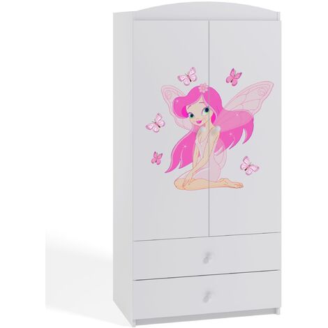 Armoire 2 portes enfant fée avec papillons Drimy