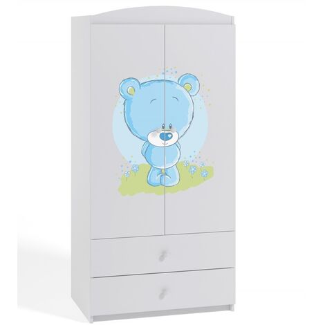 Armoire 2 portes enfant ourson bleu Drimy