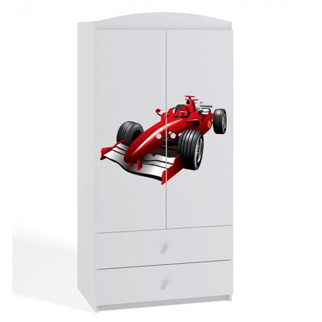 Armoire 2 portes enfant voiture de course Drimy