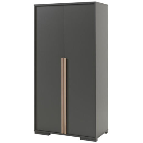 Armoire 2 Portes "London" 195cm Gris Anthracite