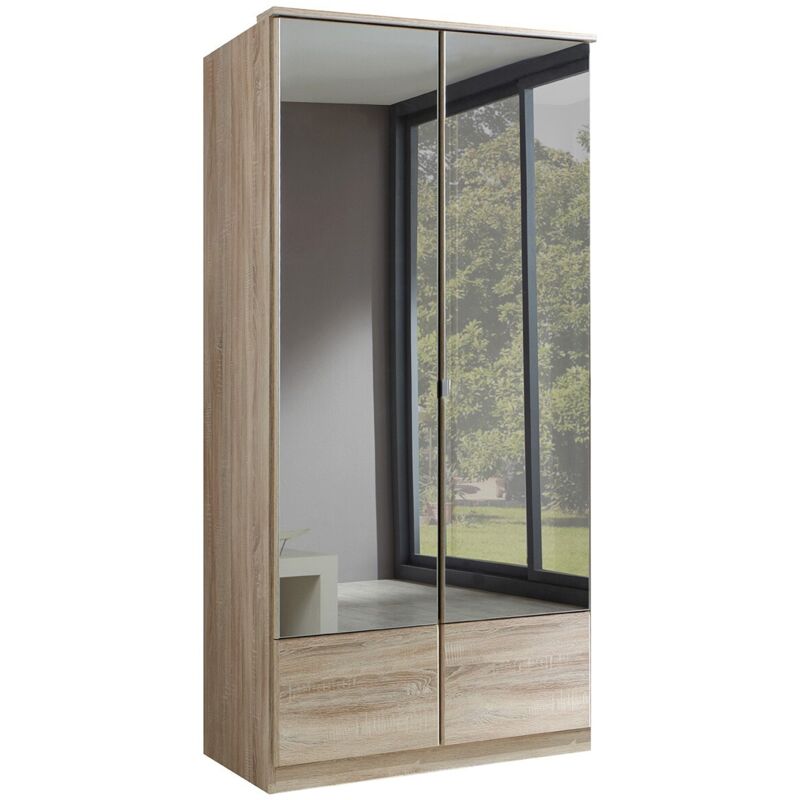 Armoire 2 portes miroir - L91 cm - Calicosy