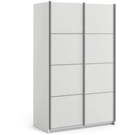 Armoire 2 Portes Nancywake, Penderie Chambre 2 Étagères, Porte-manteau, 64x201,5h cm Blanc