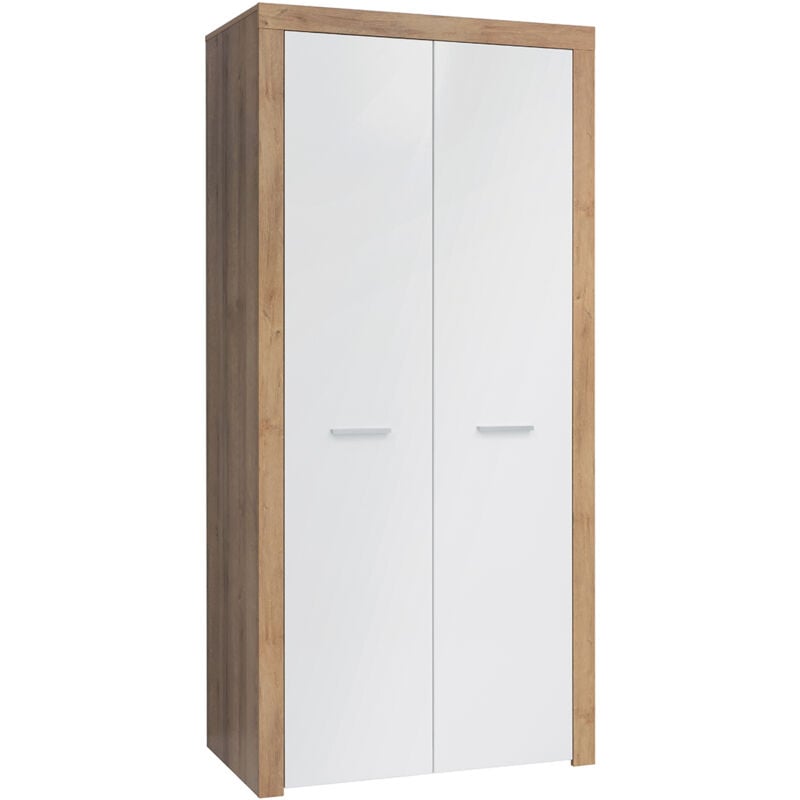 Petits-meubles - Armoire 2 portes Nora Blanc et Bois