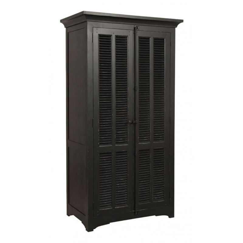 Armoire 2 portes penderie - Bois-MDF - Noir - Interior's