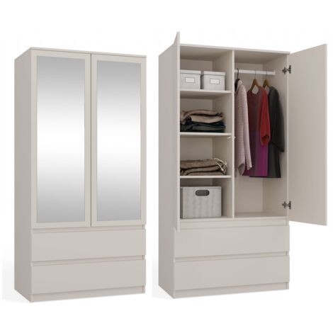 Armoire : 2 tiroirs, 2 portes, Cachemire, 50 × 180 × 90 cm