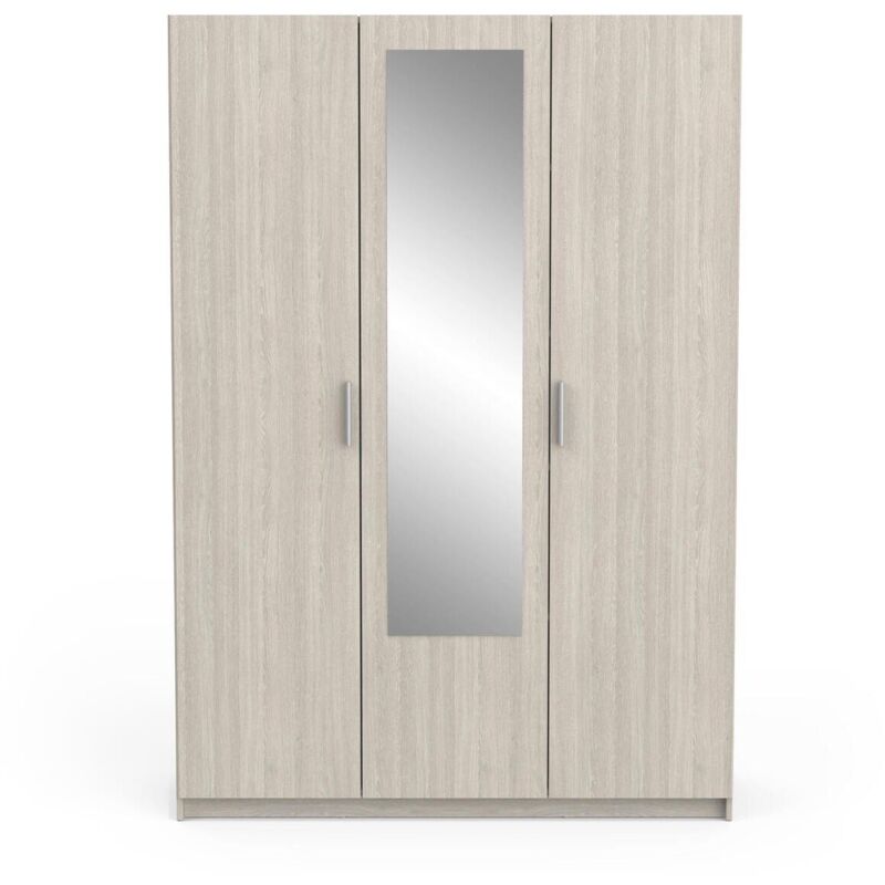 Calicosy - Armoire 3 Portes 1 Miroir avec Penderie L133,5 cm - Pricy3
