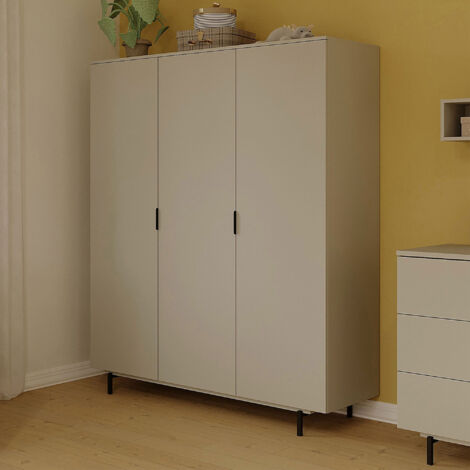 Armoire 3 portes 158x54x190 cm taupe - TYMO