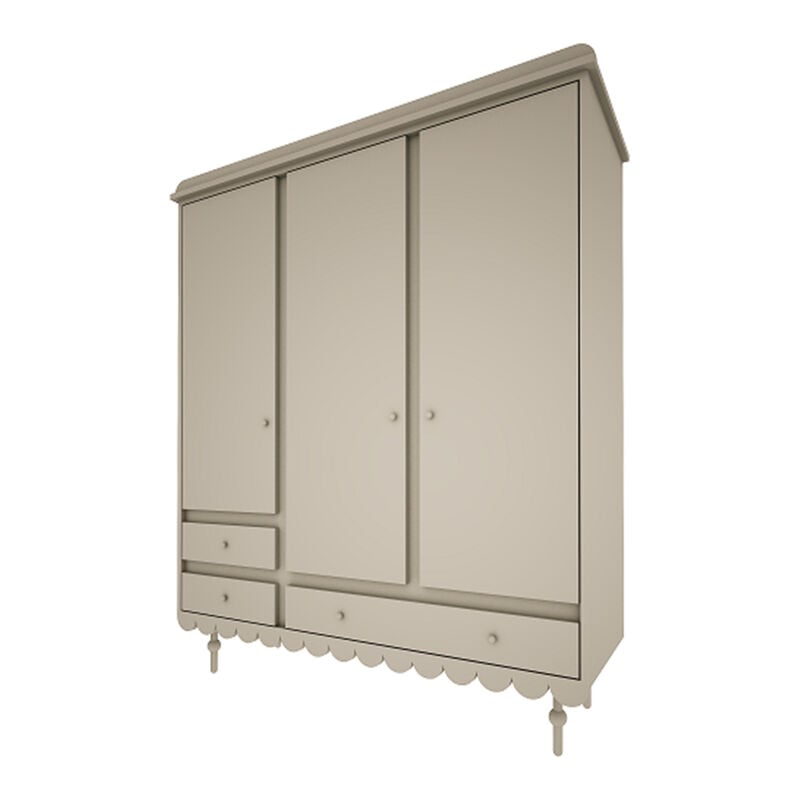 Armoire 3 portes 3 tiroirs Wood Luck Babushka Olive