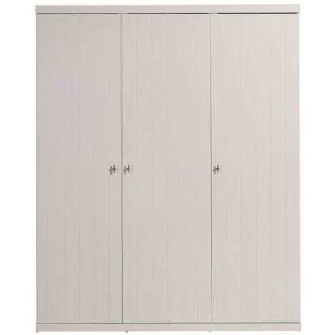 Armoire 3 portes bois laqué blanc Robin