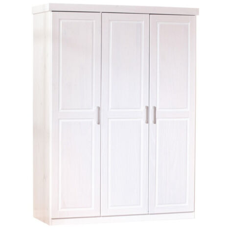 Armoire 3 Portes Bois Massif "Angel" 190cm Blanc
