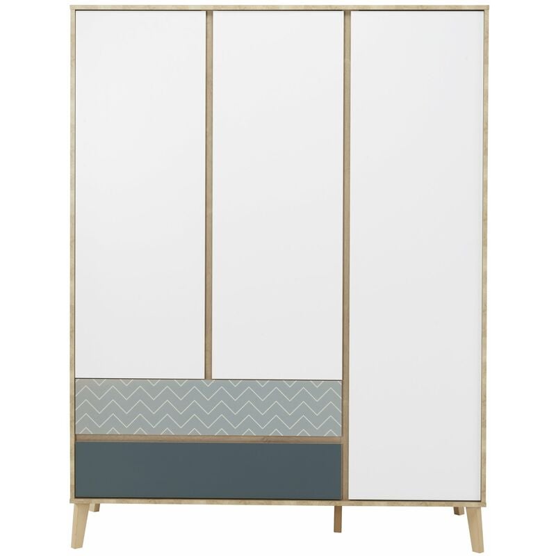 Armoire 3 portes 2 tiroirs