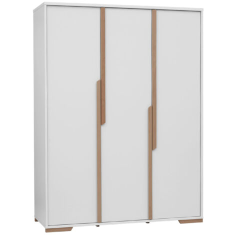 Armoire 3 portes Pinio Snap Blanc et bois