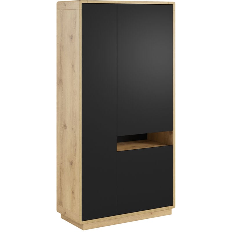 Armoire 3 portes Raven Noir et Bois