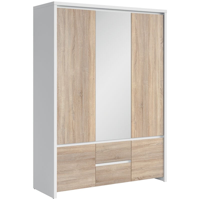 Petits-meubles - Armoire 3 portes Soren Blanc et Bois