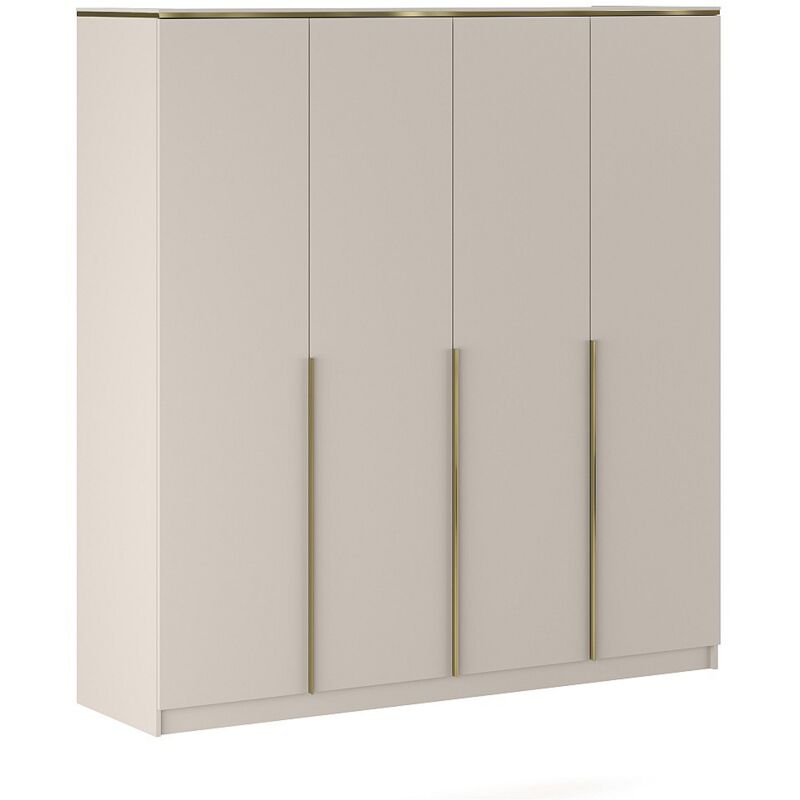 Armoire 4 portes - L200 cm - Beige et doré - VUKIA de Pascal Morabito