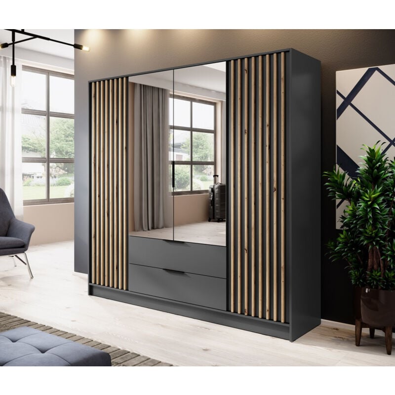 Azura Home Design - Armoire melodie 206 cm anthracite