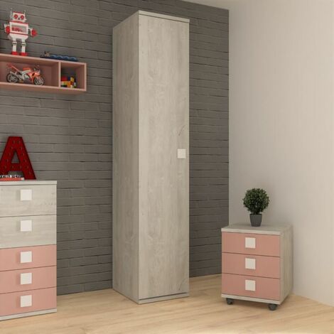 Armoire 45x52x223h avec porte blanche usée