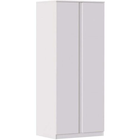 Armoire 80x190H cm Blanc mat avec deux portes série Oslo