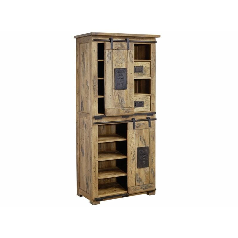 Armoire 80x45 Manguier laqué Bois naturel railway 117