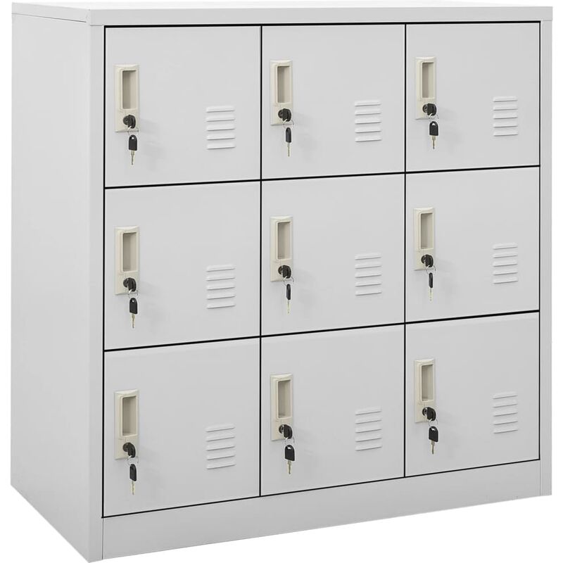 Armoire à 9 casiers Gris clair 90x45x92,5 cm Acier