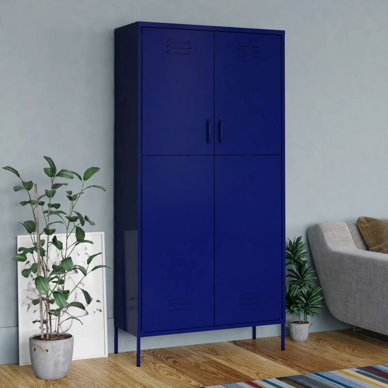 Nova - Armoire 90x50x180 cm en acier équipé de 2 couleurs différentes disponibles Couleur : Bleu