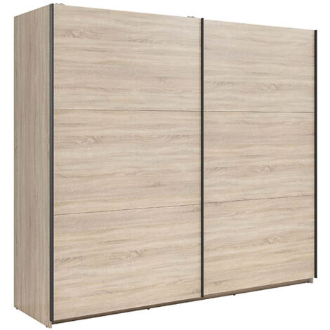 Armoire à 2 portes coulissante coloris chêne Sonoma - Longueur 220 x Profondeur 60 x Hauteur 195,5 cm