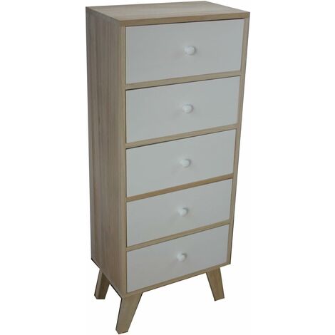 Armoire à 5 tiroirs en bois de paulownia