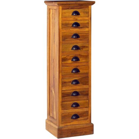 Armoire à 5 tiroirs 35x30x60 cm Bois de teck solide