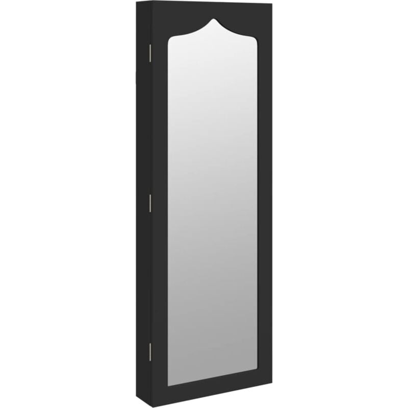 Vidaxl - Armoire à bijoux avec miroir murale noir 37,5x10x106 cm