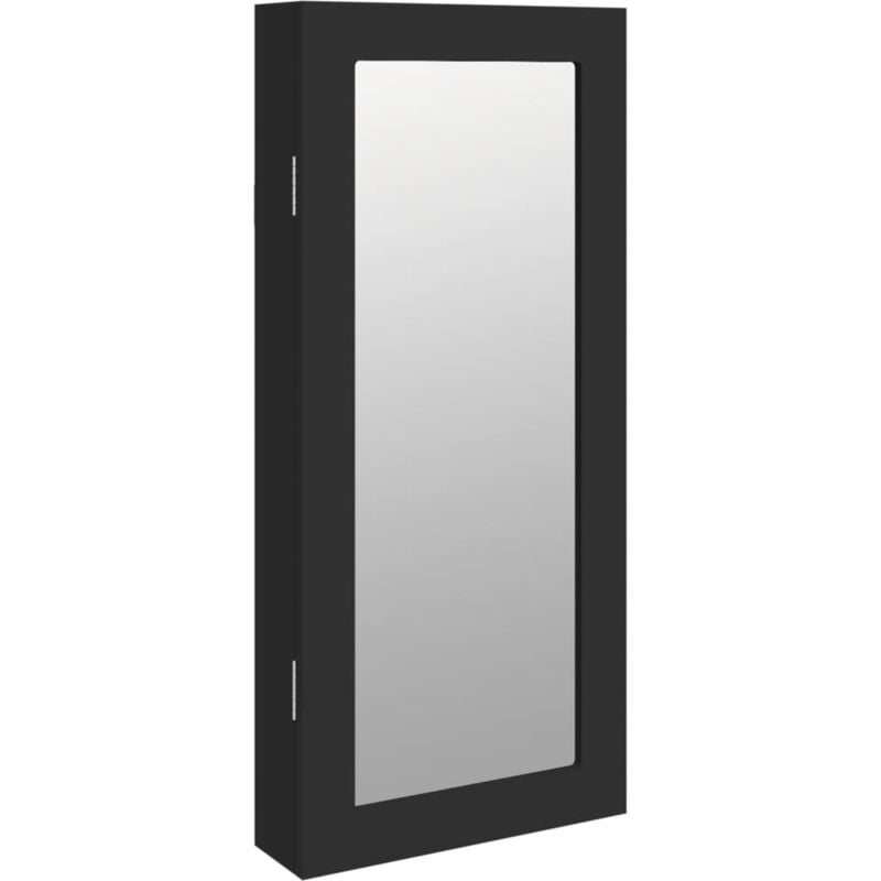 Vidaxl - Armoire à bijoux avec miroir murale noir 30x8,5x67 cm