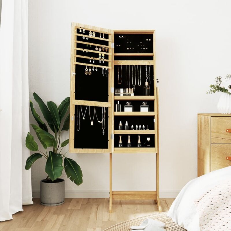 Vidaxl - Armoire à bijoux avec miroir sur pied 42x38x152 cm