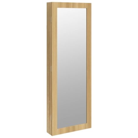 Armoire à bijoux avec miroir,Meuble de Rangement murale pour ranger Boucles d’Oreilles,colliers 37,5x10x106 cm -11055