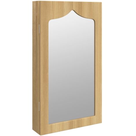 Armoire à bijoux avec miroir,Meuble de Rangement murale pour ranger Boucles d’Oreilles,colliers 37,5x10x67 cm -96120