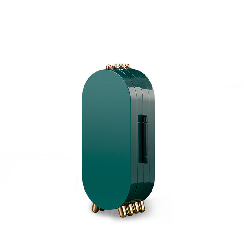 Ensoleille – Armoire à bijoux pliable – 115 x 65 x 235 mm – Miroir intégré – Protection contre l'oxydation et la poussière – Couleur vert