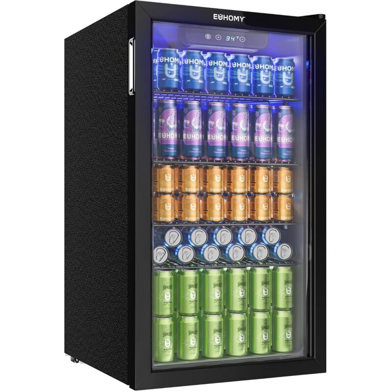EUHOMY R&eacute;frig&eacute;rateur &agrave; boissons  90L,mini-r&eacute;frig&eacute;rateur pour 126 ,pour la maison, le bar ou le bureau