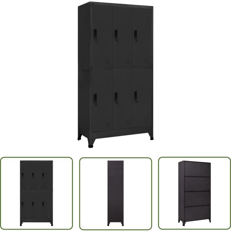Maison Chic - The Living Store Armoire à casiers Anthracite 90x45x180 cm Acier - Armoire à Casiers - Meuble De Rangement - Armoire Métallique