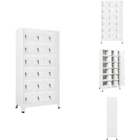 Armoire à casier avec 18 compartiments Métal 90x40x180 cm - Armoire Métallique - Meuble Rangement - Placard - Casiers - Vestiaire Entreprise