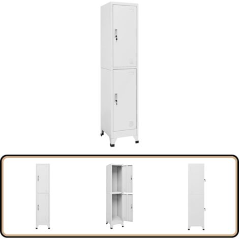 Armoire à casier avec 2 compartiments 38x45x180 cm - Meuble De Rangement - Armoire Métallique - Armoire À Casiers - Placard Industriel - Meuble Design