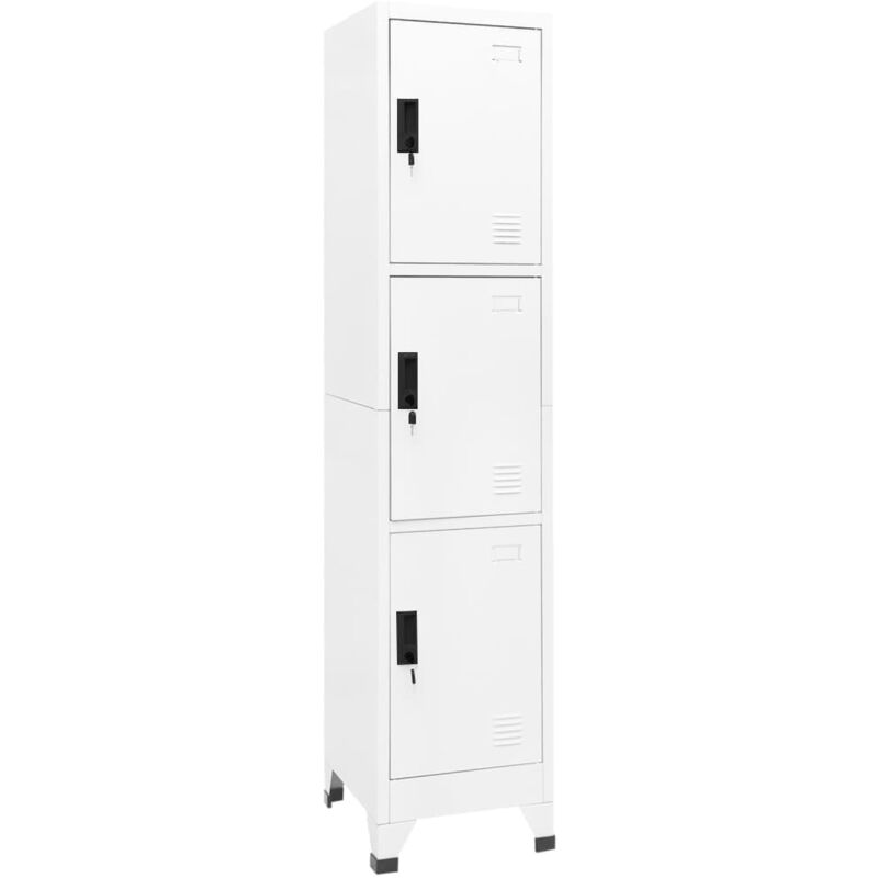 Armadietto Con Serratura Bianco 38x45x180 Cm In Acciaio - Vidaxl