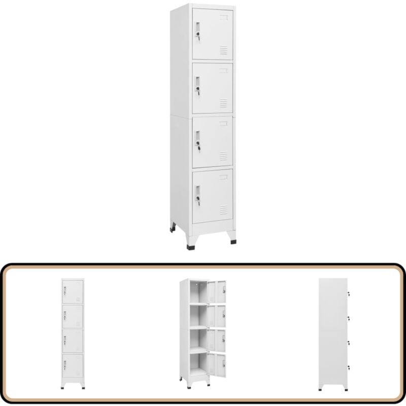 Vidaxl - Armoire à casier avec 4 compartiments 38x45x180 cm - Armoire à Casier - Meuble Industriel - Rangement - Placard - Vestiaire Sportif