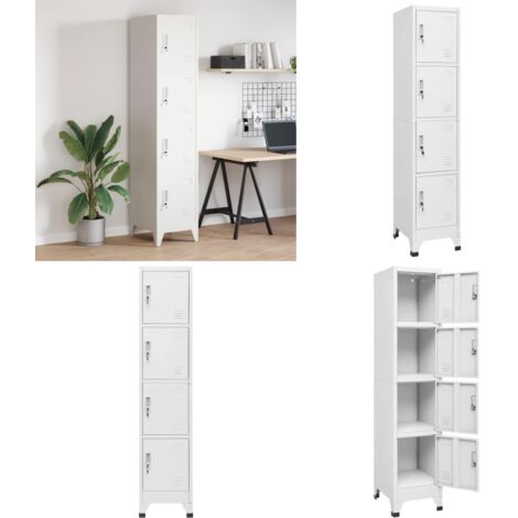 Armoire à casier avec 4 compartiments 38x45x180 cm - Armoire À Casier - Meuble Industriel - Rangement - Placard - Vestiaire Sportif - Home & Living