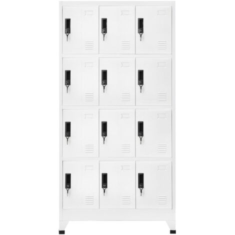 Armoire à casier Vestiaire Rangements Blanc 90x45x180 cm Acier -16129