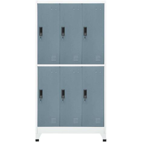 Armoire à casier Vestiaire Rangements Gris clair et gris foncé 90x45x180 cm Acier -53005