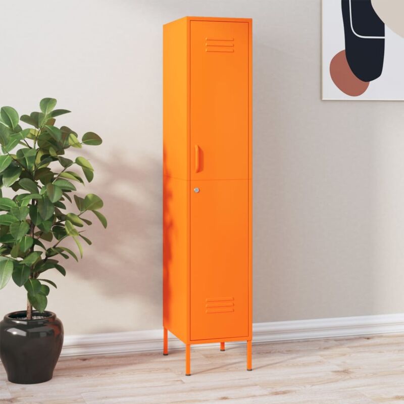 Vidaxl - Armoire à casiers Orange 35x46x180 cm Acier