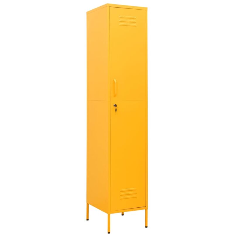 Vidaxl - Armoire à casiers Jaune moutarde 35x46x180 cm Acier