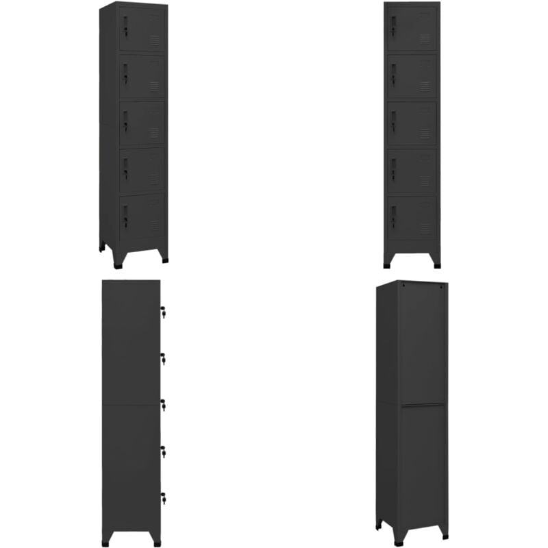 Vidaxl - Armoire à casiers Anthracite 38x40x180 cm Acier - Armoire à Casiers - Meuble De Rangement - Armoire Métallique - Armoire Scolaire - Armoire