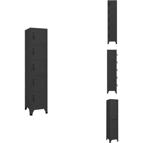 Armoire à casiers Anthracite 38x40x180 cm Acier - Armoire À Casiers - Meuble De Rangement - Armoire Métallique - Armoire Scolaire - Armoire De Bureau